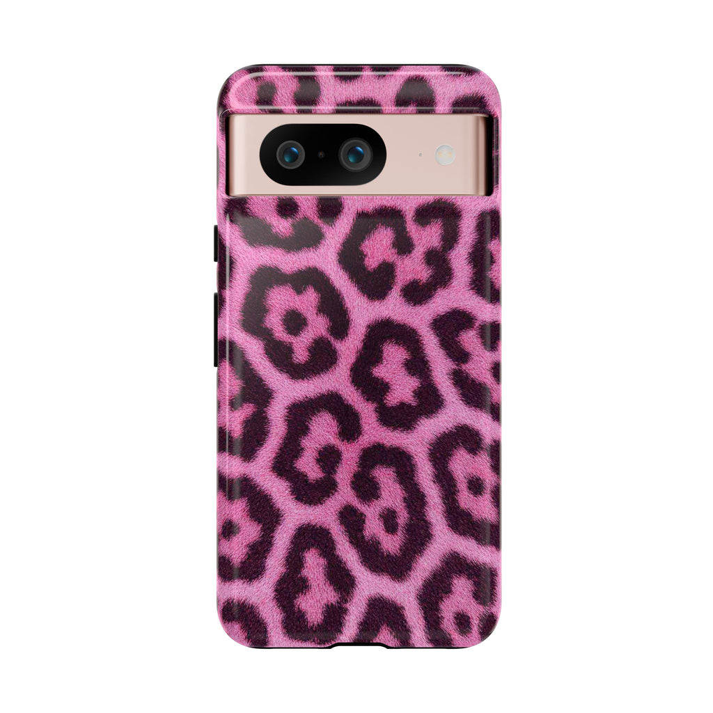 Pink Leopard Phone Case – Safari Aesthetic Glossy Print Hard Shell