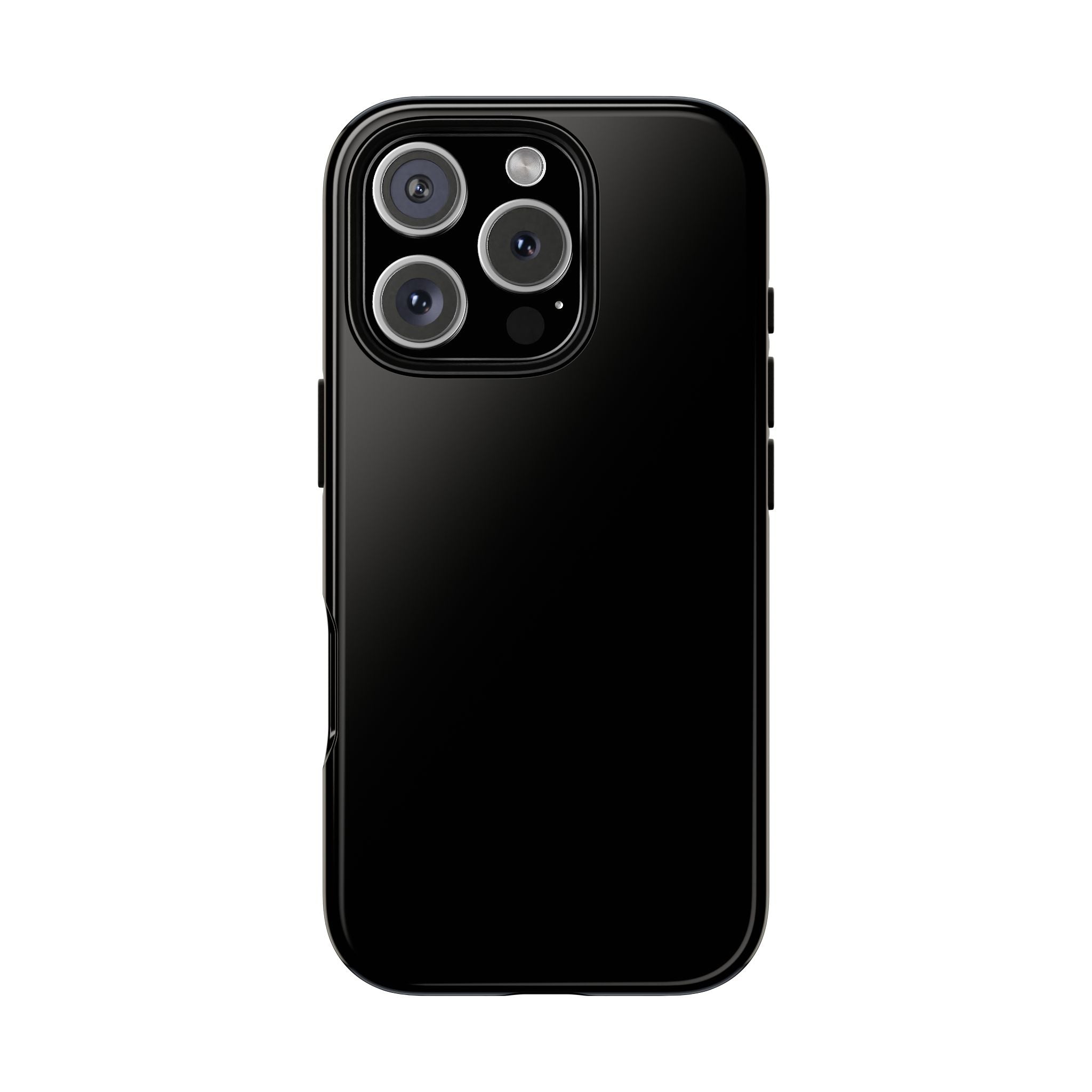 Glossy Black Phone Case | Durable Solid Color Hard Shell