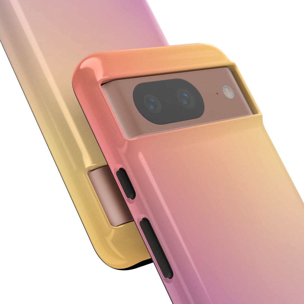 Pastel Gradient Phone Case – Pink Yellow Purple Glossy Aesthetic Hard Shell