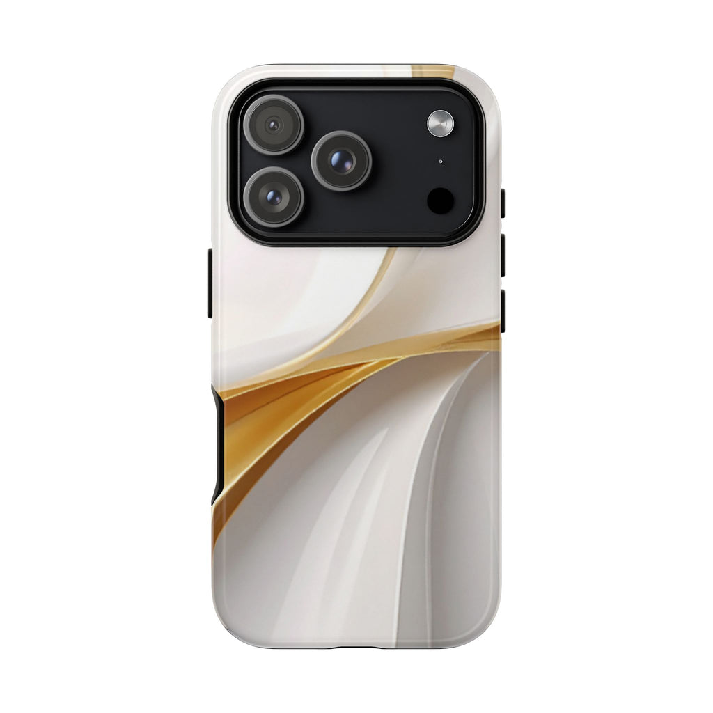 Phone case with wavy design on a white background