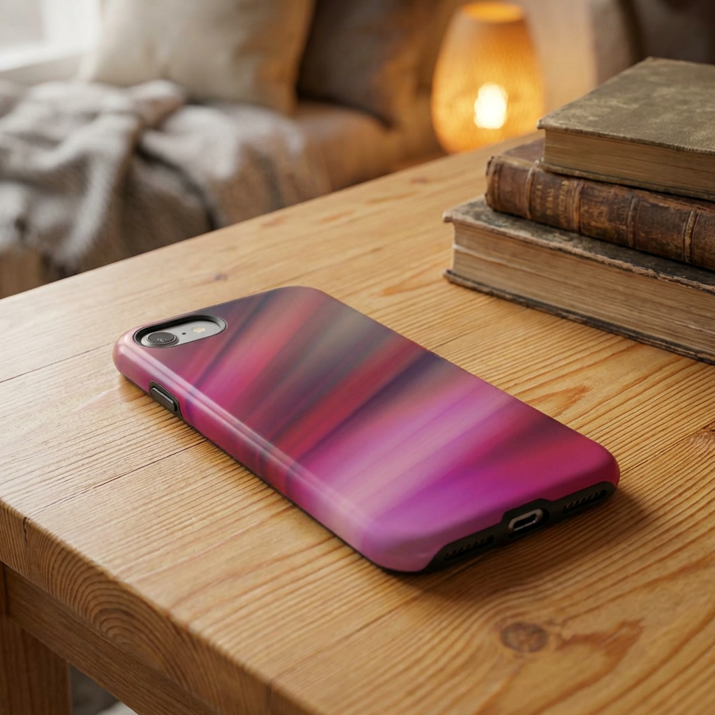 Abstract Gradient Phone Case – Red Purple Glossy Aesthetic Hard Shell