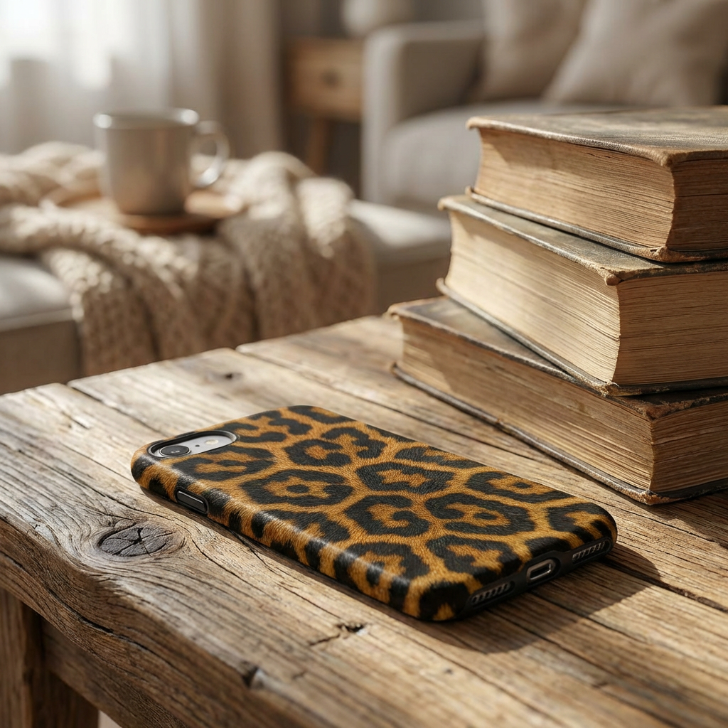 Leopard Print Phone Case – Safari Aesthetic Glossy Hard Shell