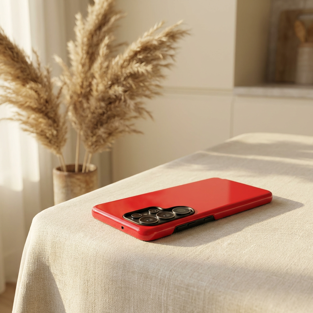 Bright Red Glossy Phone Case | Solid Color Hard Shell
