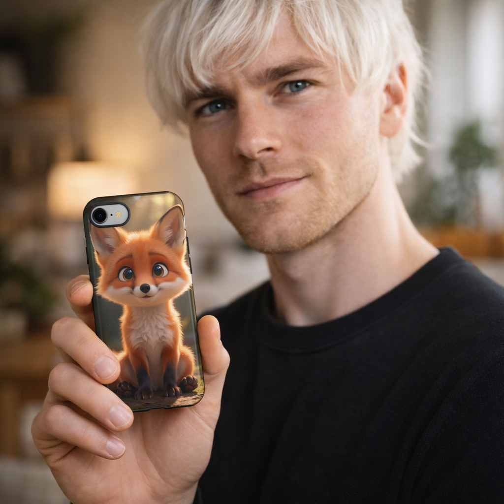 Cute Fox Phone Case – Adorable Cartoon Fox Hard Shell