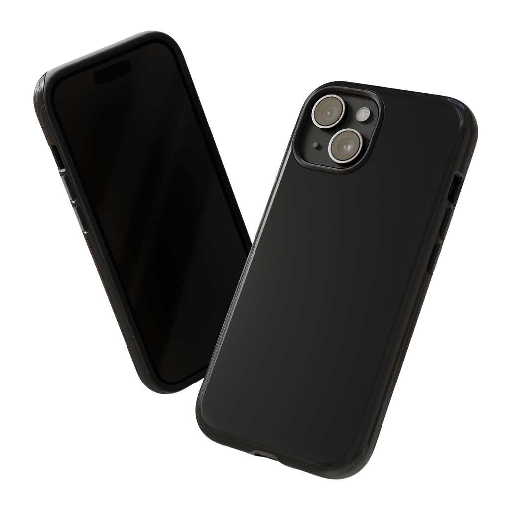 Glossy Black Phone Case | Durable Solid Color Hard Shell