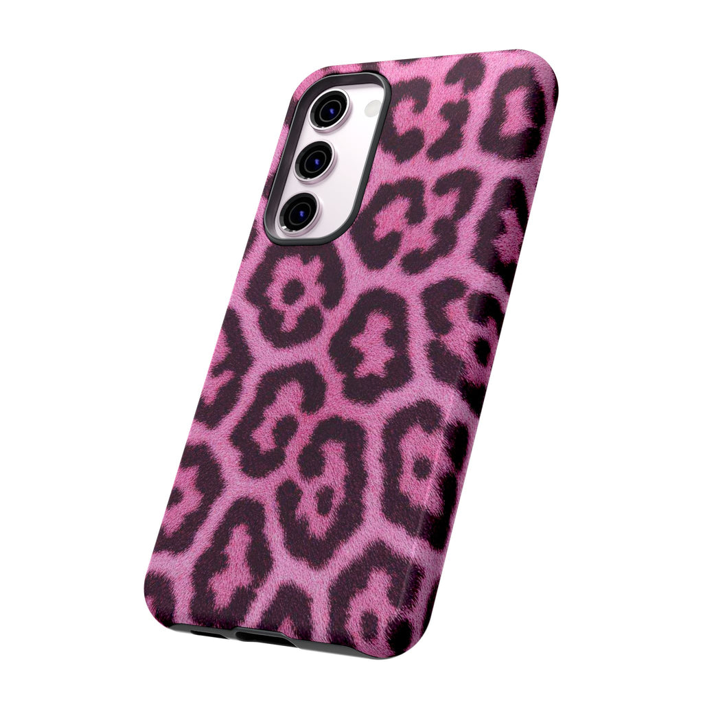 Pink Leopard Phone Case – Safari Aesthetic Glossy Print Hard Shell