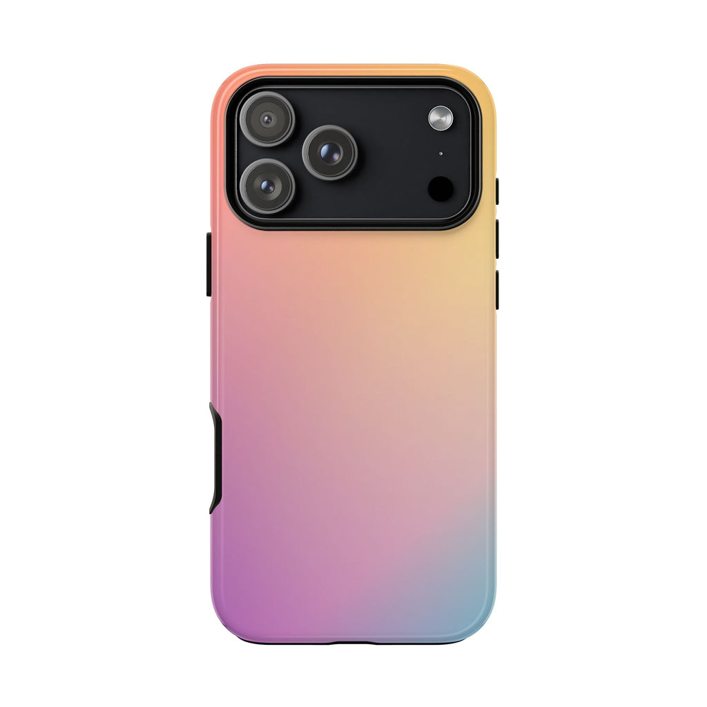 Pastel Gradient Phone Case – Pink Yellow Purple Glossy Aesthetic Hard Shell