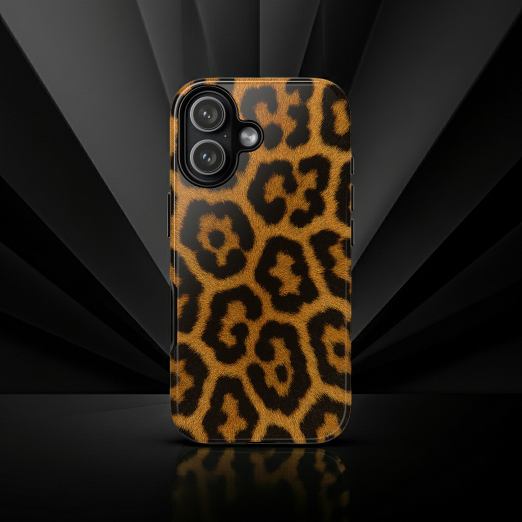 Leopard Print Phone Case – Safari Aesthetic Glossy Hard Shell