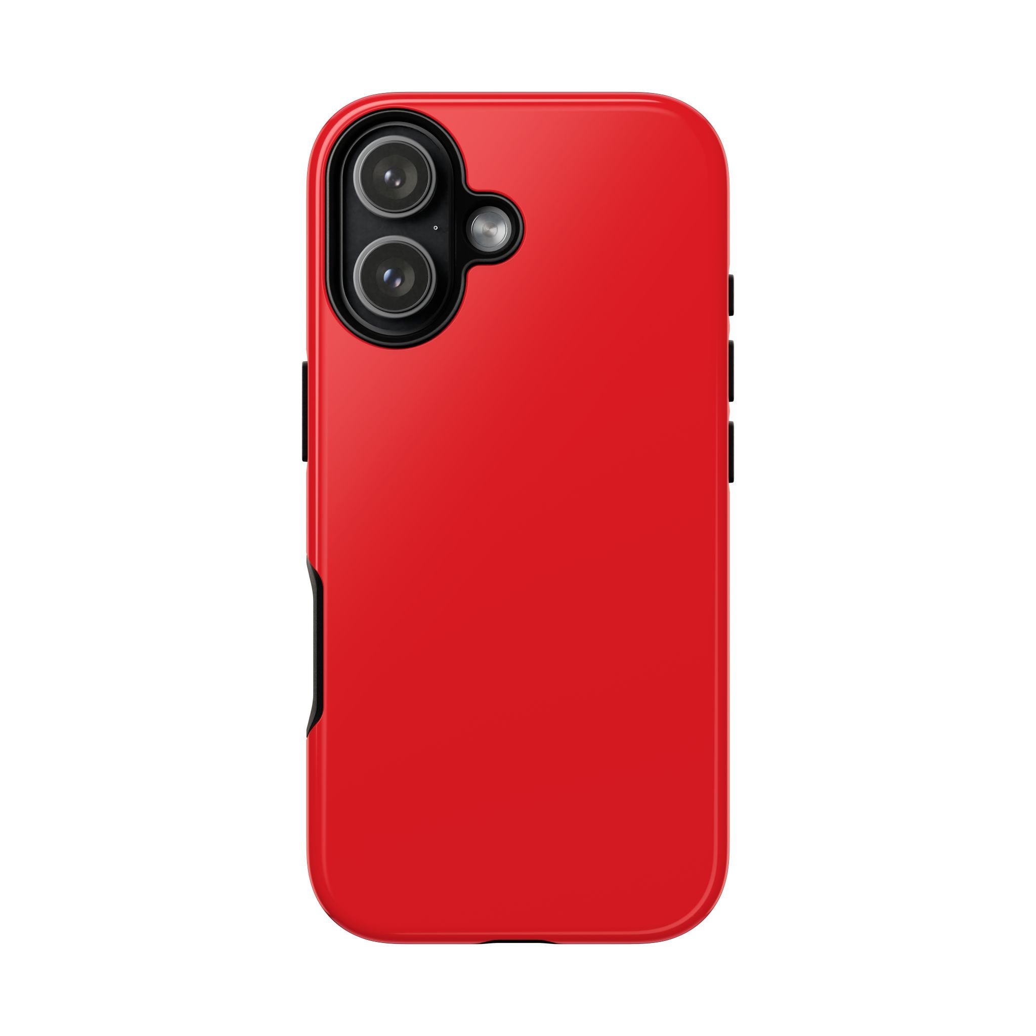 Bright red glossy phone case with solid color hard shell design
