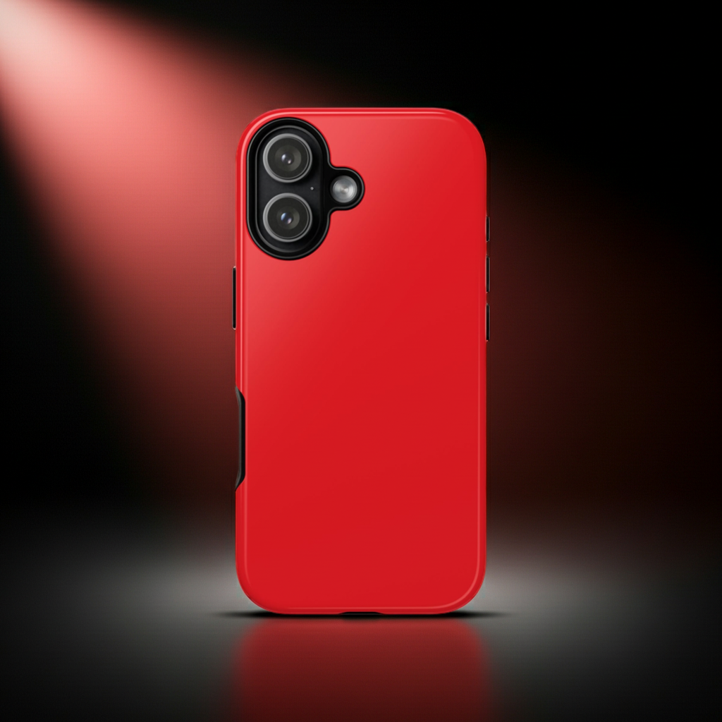 Bright Red Glossy Phone Case | Solid Color Hard Shell