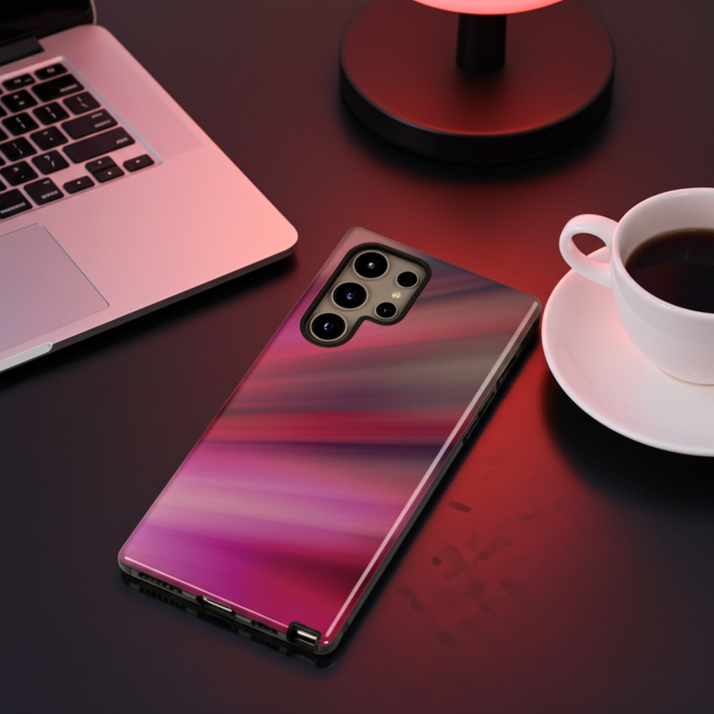 Abstract Gradient Phone Case – Red Purple Glossy Aesthetic Hard Shell