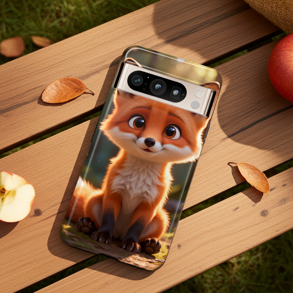 Cute Fox Phone Case – Adorable Cartoon Fox Hard Shell